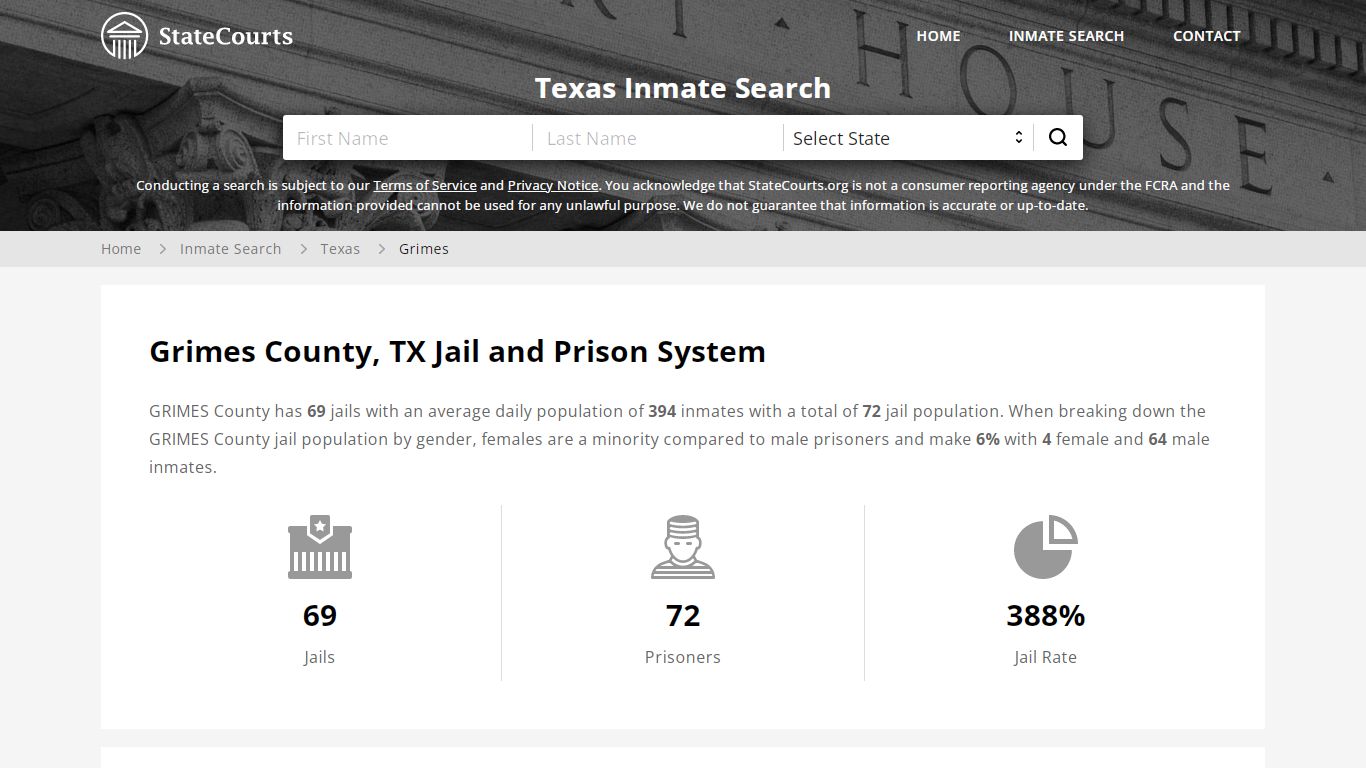 Grimes County, TX Inmate Search - StateCourts