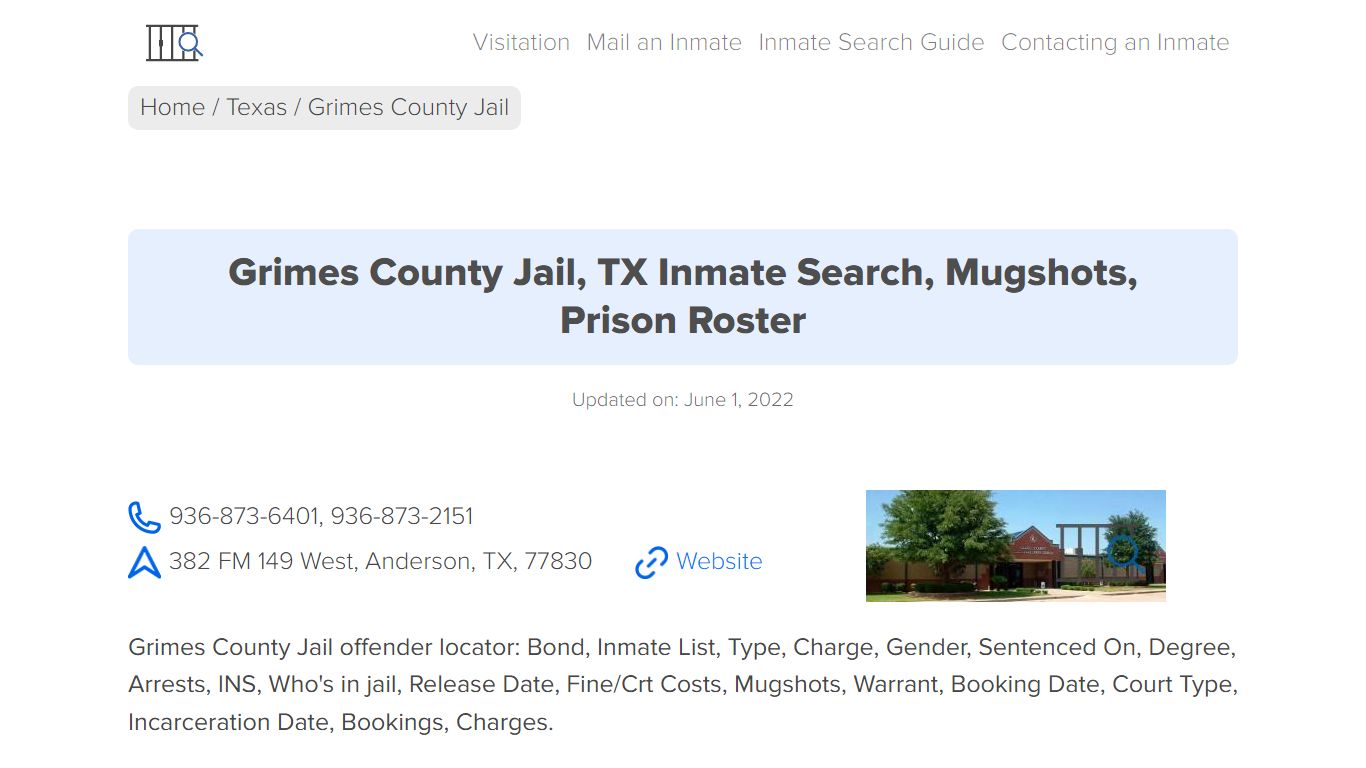 Grimes County Jail, TX Inmate Search, Mugshots, Prison Roster